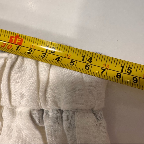 Zara Girls Linen Blend Pants Sz 11-12 Years Roll Tab Leg Pockets NWOT - Picture 5 of 16